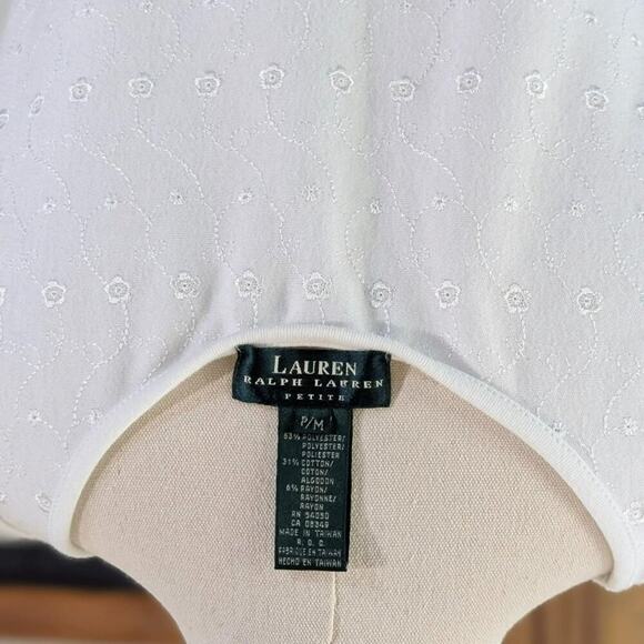 Lauren Ralph Lauren White Eyelet Midi Dress Preppy Clean Girl Summer PM - Picture 5 of 5